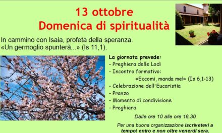 13 ottobre: Domenica spiritualità