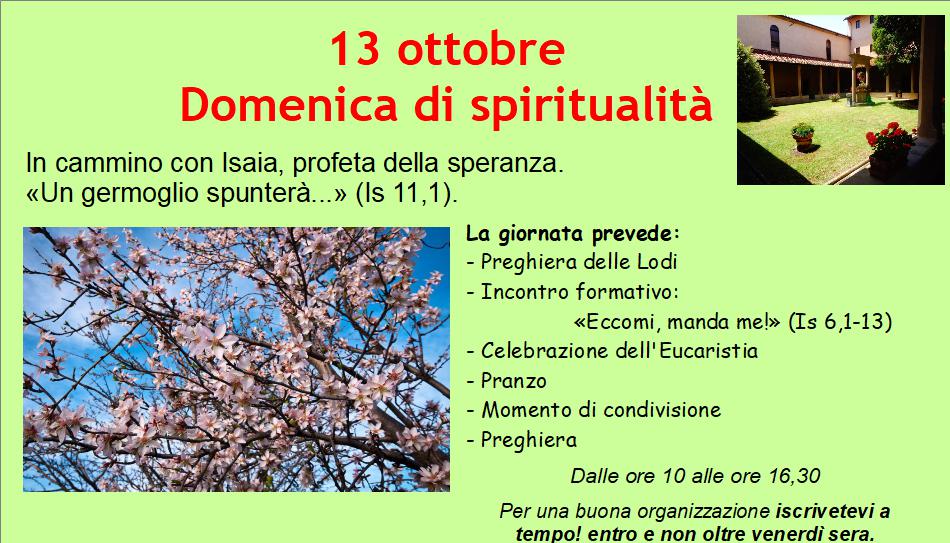 13 ottobre: Domenica spiritualità